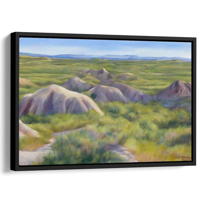 Peaceful Horizon Painting: Tranquil Landscape Canvas Art Print