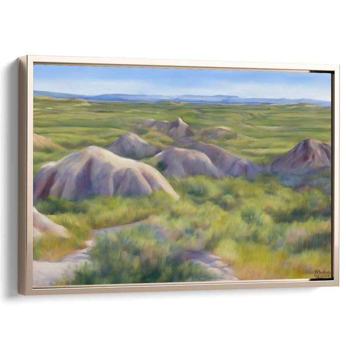 Peaceful Horizon Painting: Tranquil Landscape Canvas Art Print