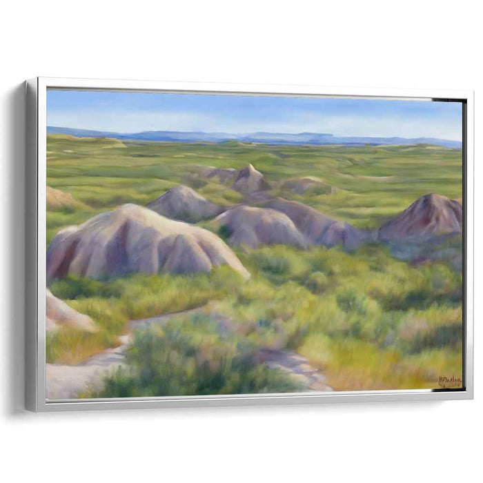 Peaceful Horizon Painting: Tranquil Landscape Canvas Art Print