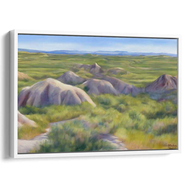 Peaceful Horizon Painting: Tranquil Landscape Canvas Art Print