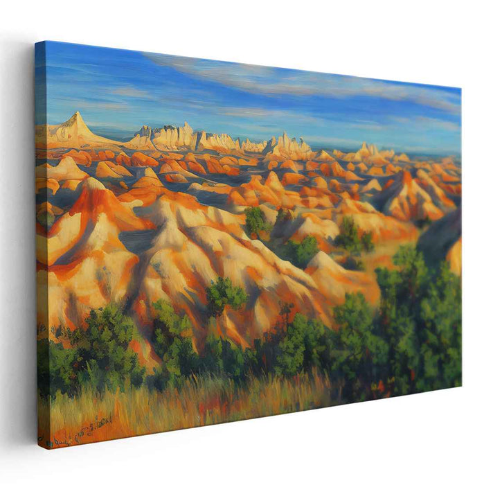 Sunset Mirage Reverie: Majestic Desert Landscape Canvas Art Print