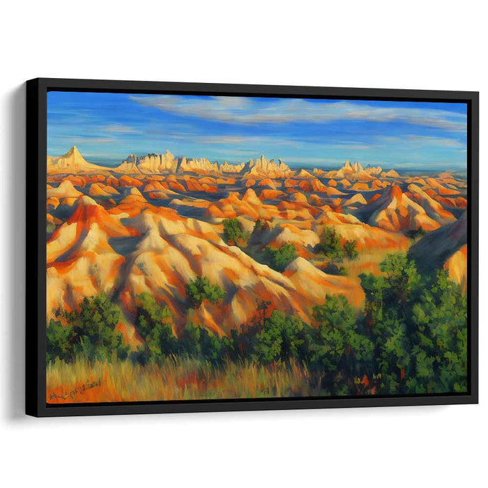 Sunset Mirage Reverie: Majestic Desert Landscape Canvas Art Print