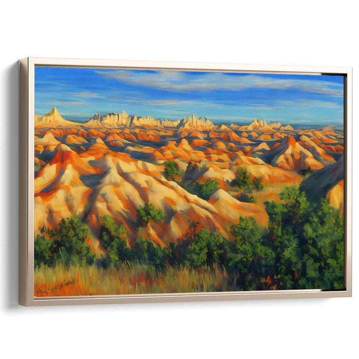 Sunset Mirage Reverie: Majestic Desert Landscape Canvas Art Print