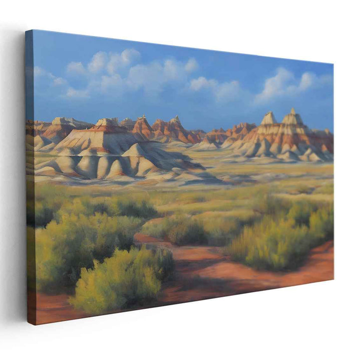 Infinite Horizons Brushstrokes: Expansive Landscape Oil Painting