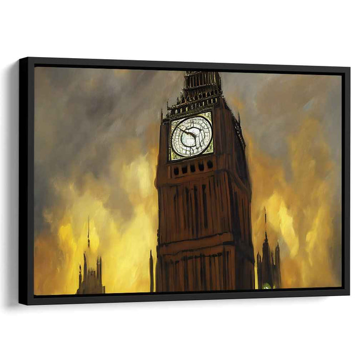 Blaze Embers Dance: A Fiery Sunset Canvas Art Print