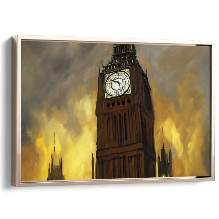 Blaze Embers Dance: A Fiery Sunset Canvas Art Print