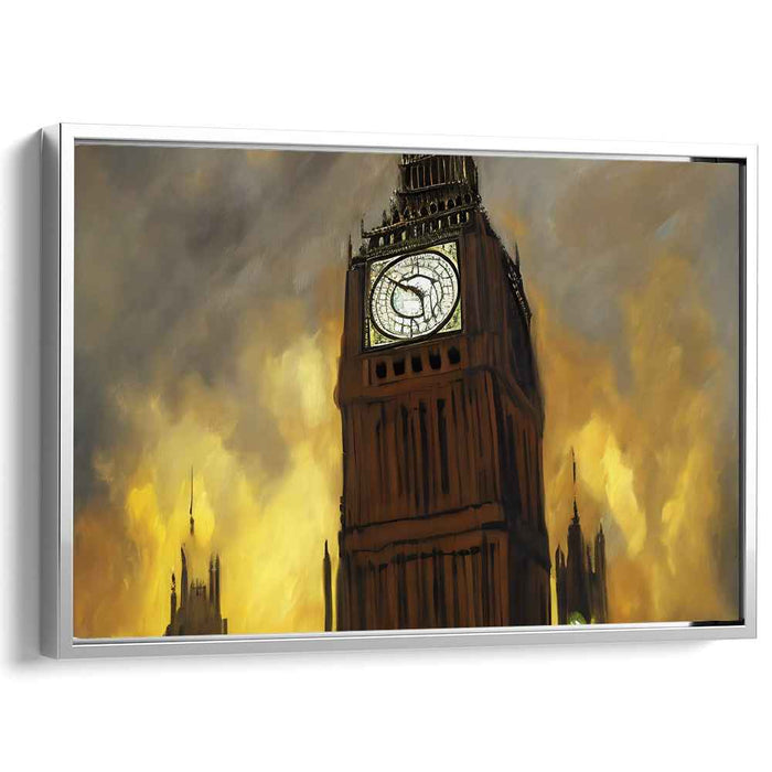 Blaze Embers Dance: A Fiery Sunset Canvas Art Print