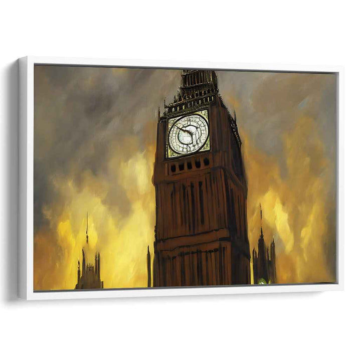 Blaze Embers Dance: A Fiery Sunset Canvas Art Print