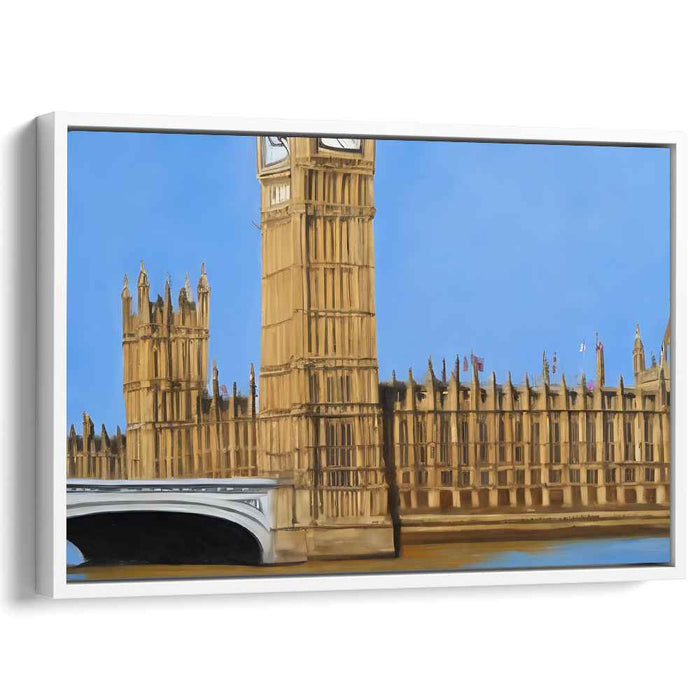 Echoes of Parliament Shadows: Realistic Architectural Canvas Art of the Palace of Westminster
