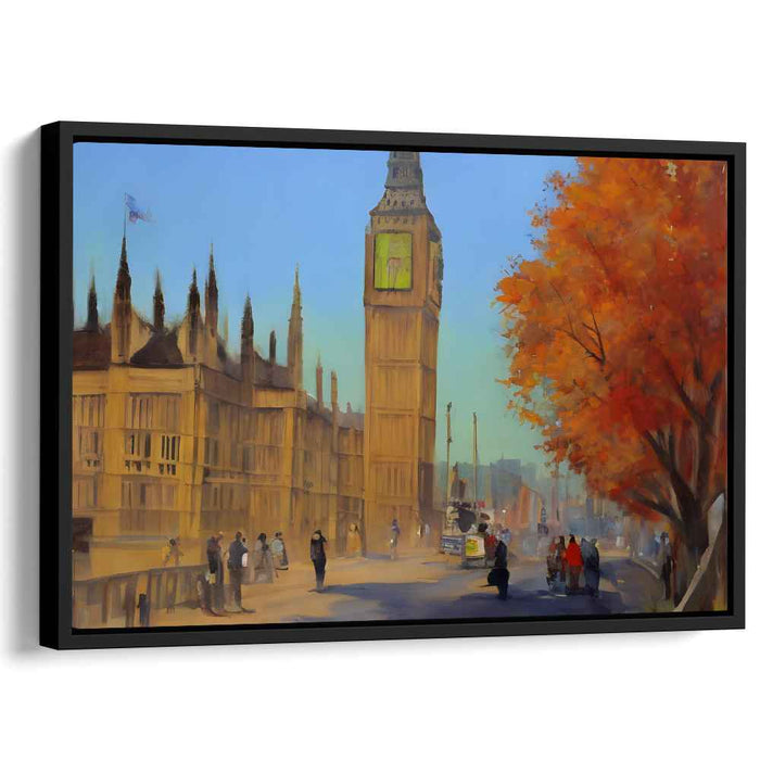 Gilded Timekeeper Symphony: Big Ben and Parliament in Golden Hues Canvas Art Print