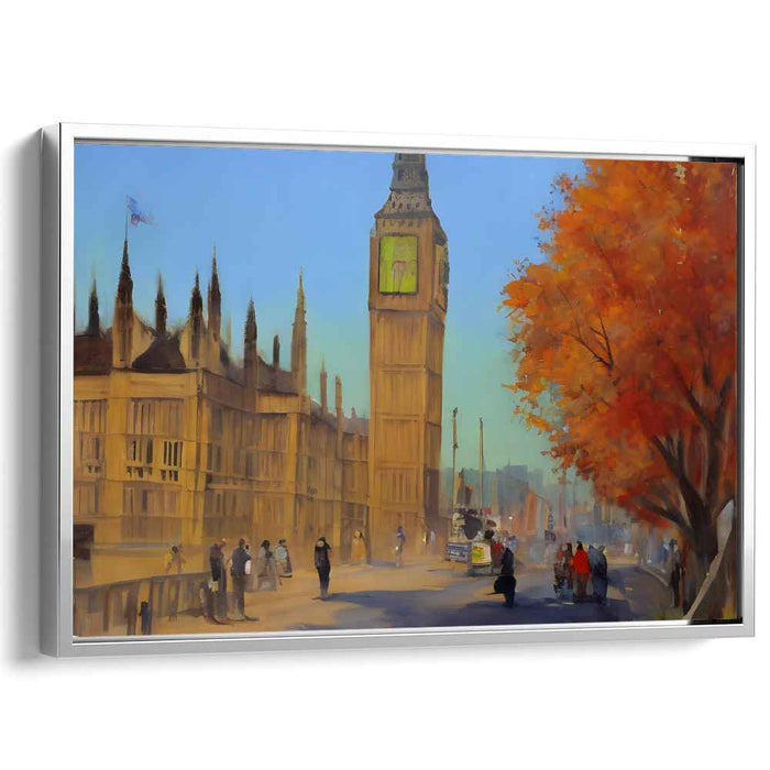 Gilded Timekeeper Symphony: Big Ben and Parliament in Golden Hues Canvas Art Print