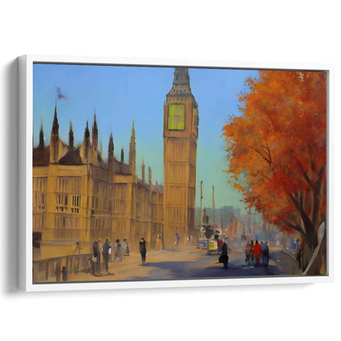 Gilded Timekeeper Symphony: Big Ben and Parliament in Golden Hues Canvas Art Print