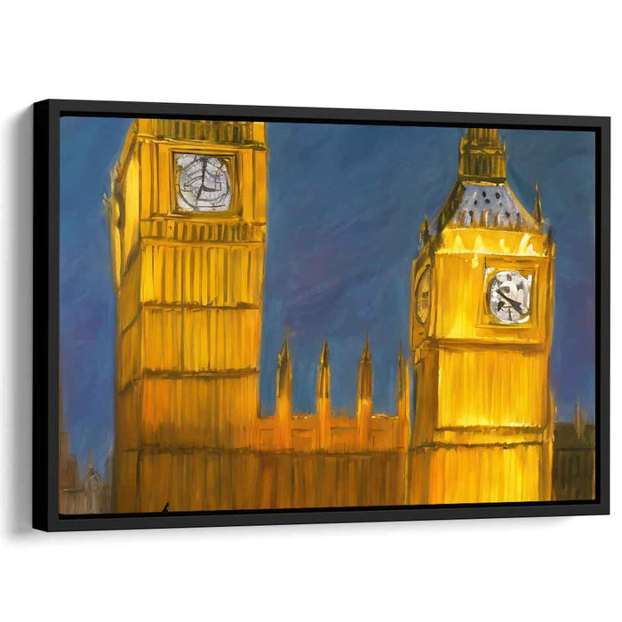 Starry Timekeeper Dreams: Impressionistic Big Ben Under Starlit Sky Canvas Art