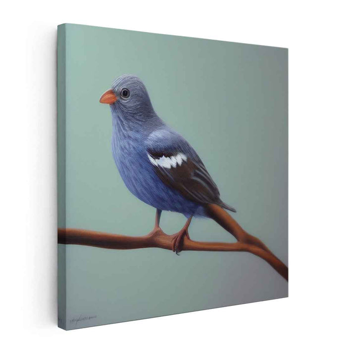 Branching Flight: Realistic Bird on Branch Canvas Art Print