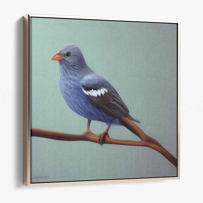 Branching Flight: Realistic Bird on Branch Canvas Art Print