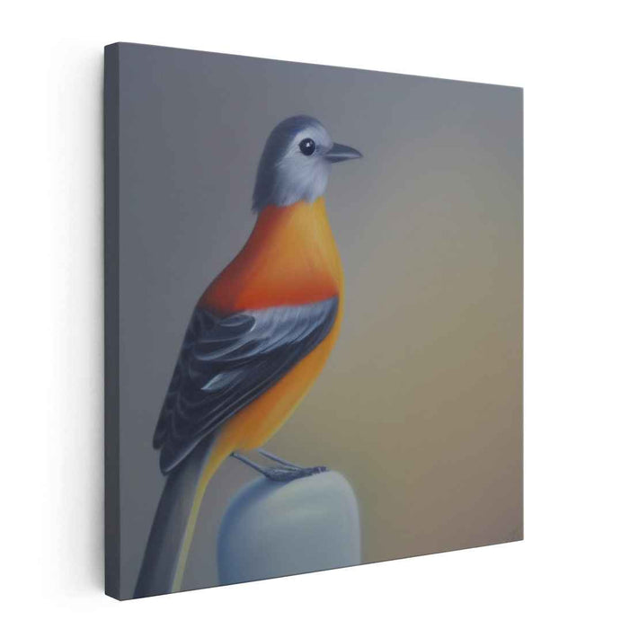 Serenity in Feathers: Realistic Bird Perched on a Smooth Surface