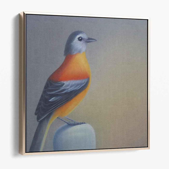 Serenity in Feathers: Realistic Bird Perched on a Smooth Surface