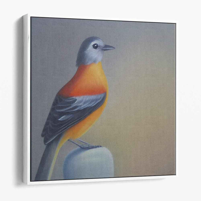 Serenity in Feathers: Realistic Bird Perched on a Smooth Surface