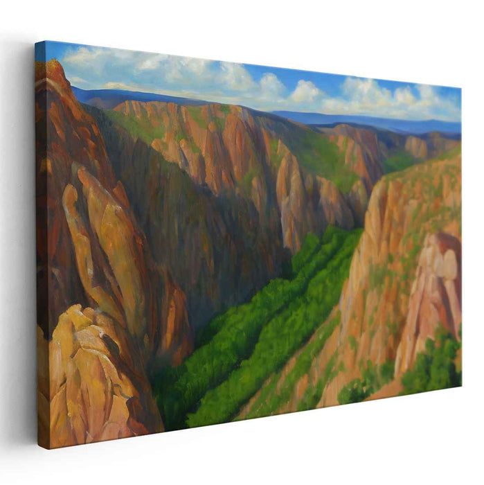 Lush Valley Perspective: Realist Landscape with Verdant Riverbed