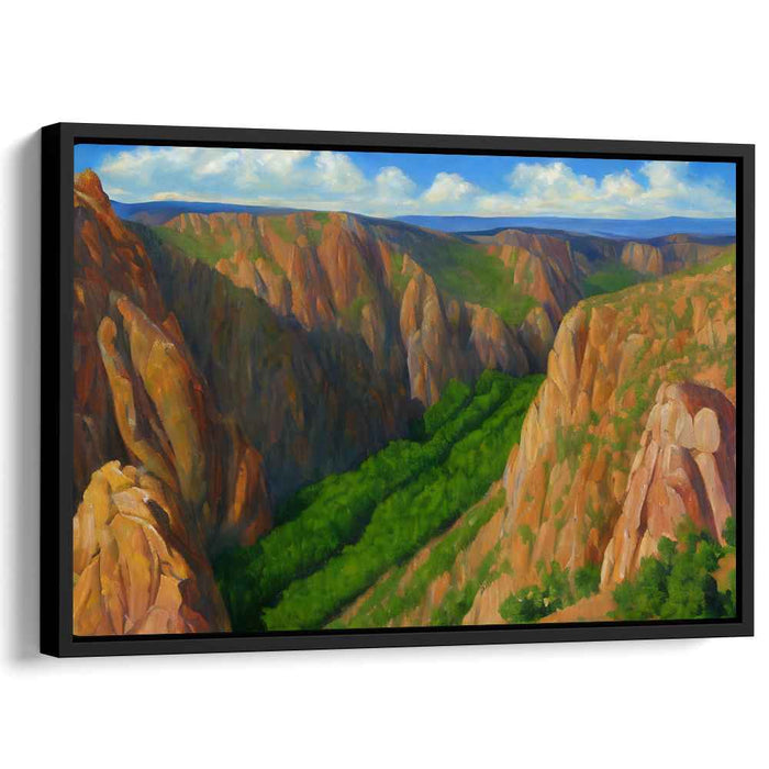 Lush Valley Perspective: Realist Landscape with Verdant Riverbed