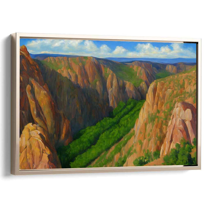 Lush Valley Perspective: Realist Landscape with Verdant Riverbed