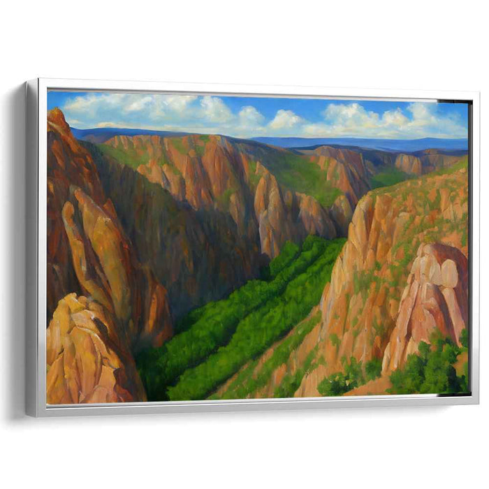 Lush Valley Perspective: Realist Landscape with Verdant Riverbed