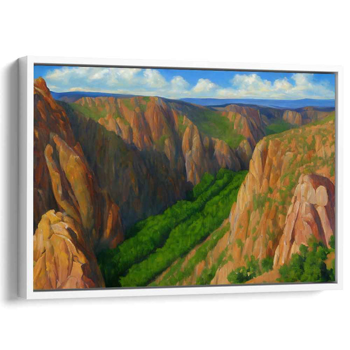 Lush Valley Perspective: Realist Landscape with Verdant Riverbed