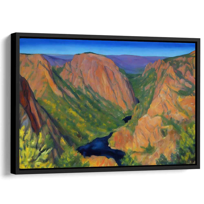 Ethereal Valley Dreams: Vibrant Landscape Oil Painting of a River Valley
