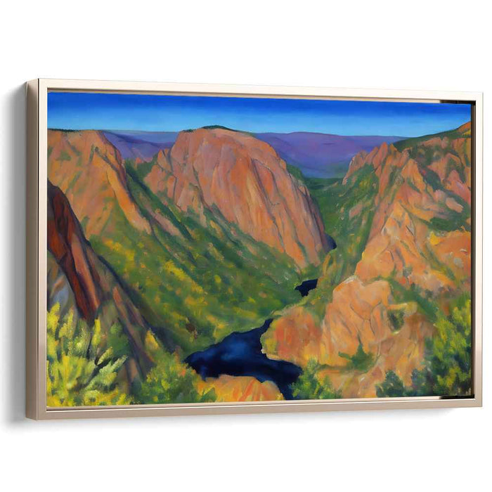 Ethereal Valley Dreams: Vibrant Landscape Oil Painting of a River Valley