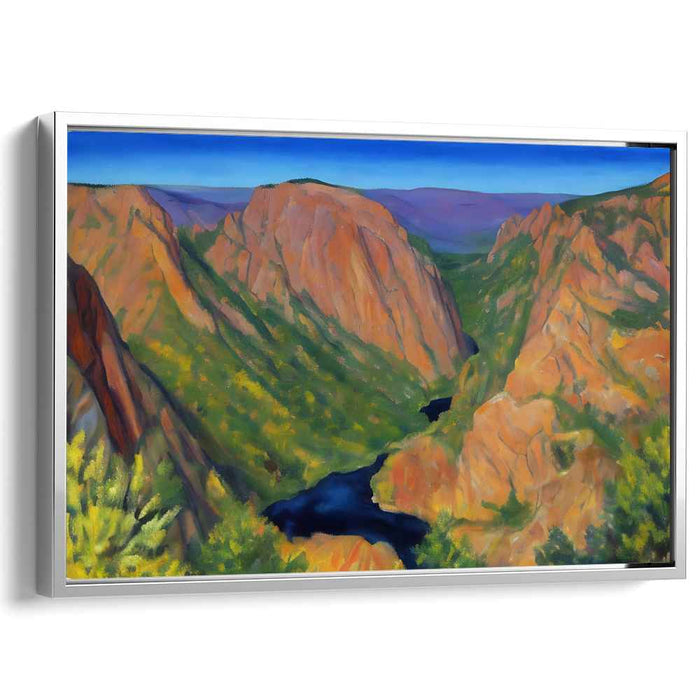 Ethereal Valley Dreams: Vibrant Landscape Oil Painting of a River Valley