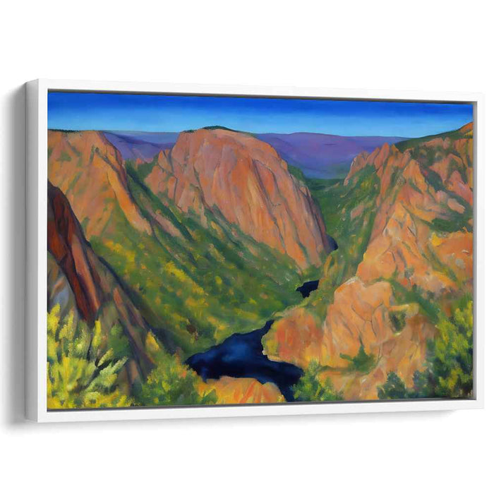 Ethereal Valley Dreams: Vibrant Landscape Oil Painting of a River Valley