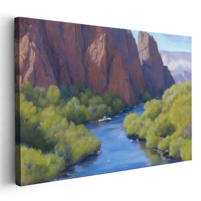 Earth's Vast Crevice: Realistic Canyon Landscape Canvas Art