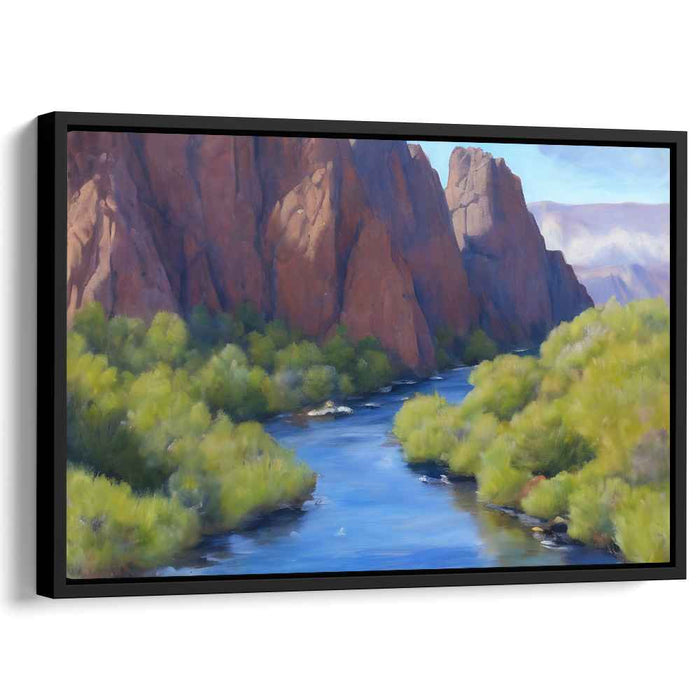 Earth's Vast Crevice: Realistic Canyon Landscape Canvas Art