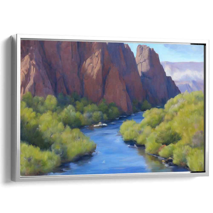 Earth's Vast Crevice: Realistic Canyon Landscape Canvas Art