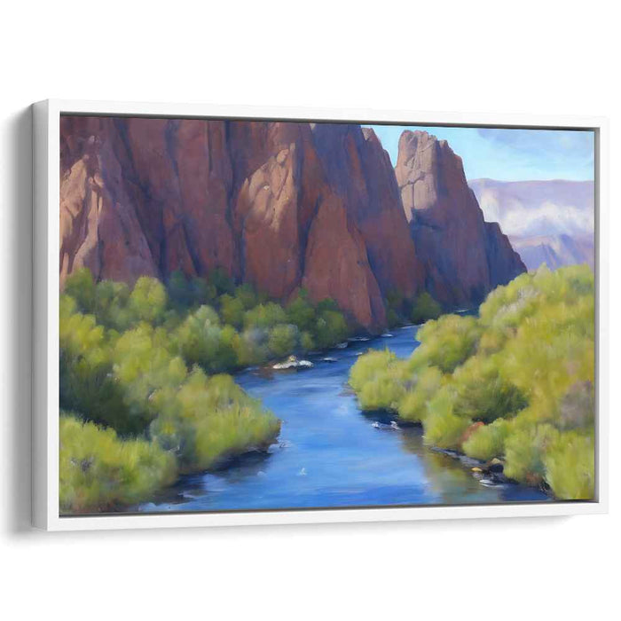 Earth's Vast Crevice: Realistic Canyon Landscape Canvas Art