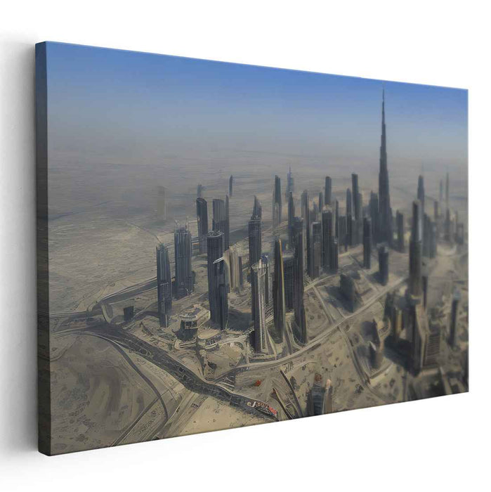 Divine Urban Tapestry: Majestic Aerial View of Dubai Cityscape