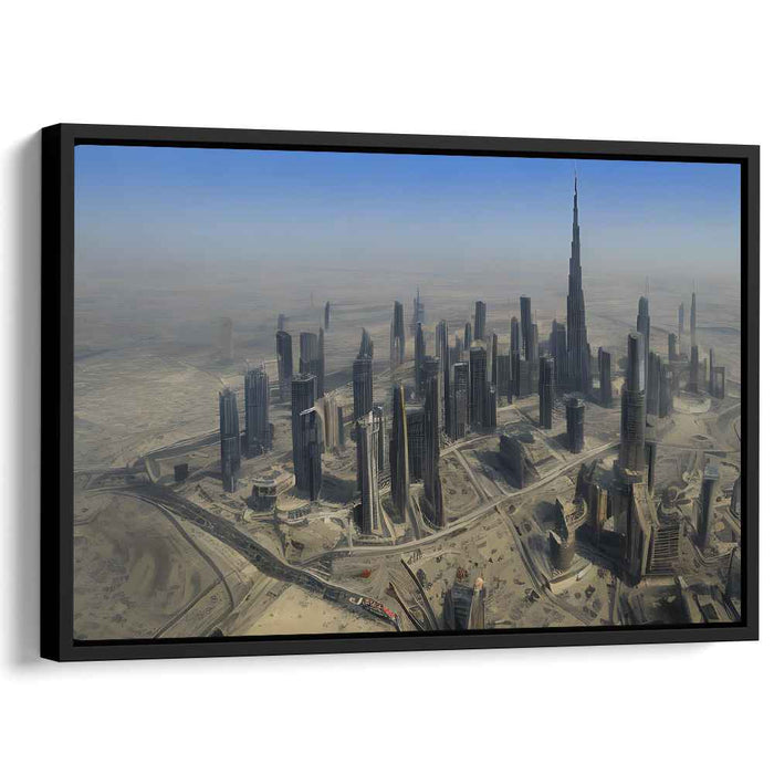 Divine Urban Tapestry: Majestic Aerial View of Dubai Cityscape