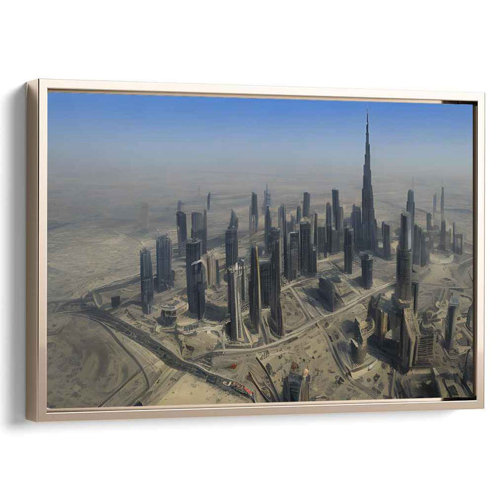 Divine Urban Tapestry: Majestic Aerial View of Dubai Cityscape