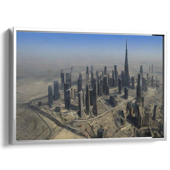 Divine Urban Tapestry: Majestic Aerial View of Dubai Cityscape