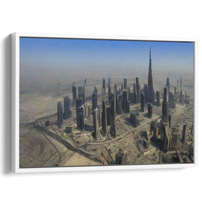 Divine Urban Tapestry: Majestic Aerial View of Dubai Cityscape