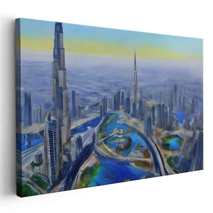 Neo Urban Vision: A Futuristic Cityscape Canvas Art Print