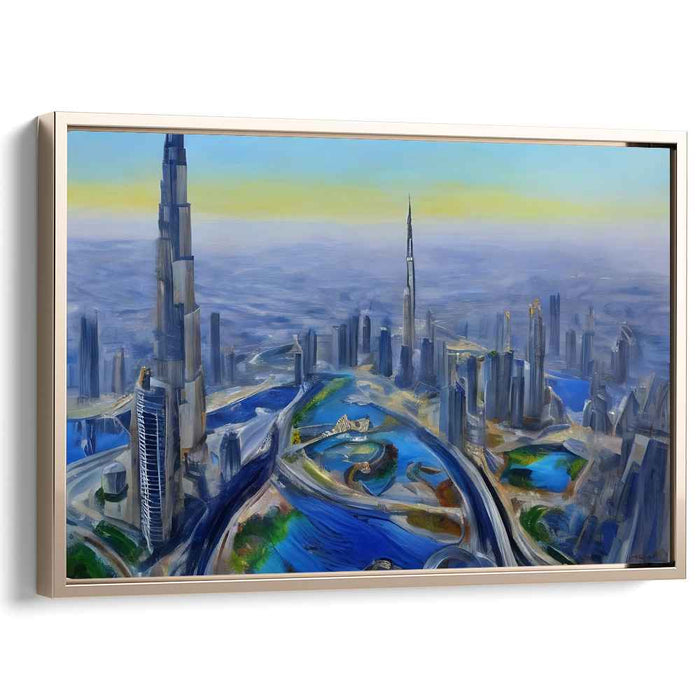 Neo Urban Vision: A Futuristic Cityscape Canvas Art Print
