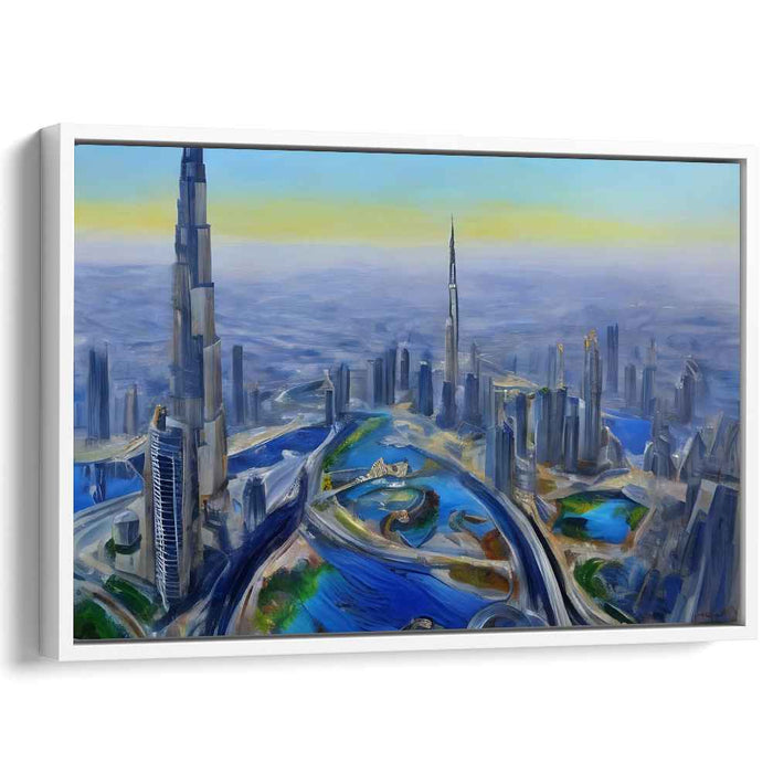 Neo Urban Vision: A Futuristic Cityscape Canvas Art Print
