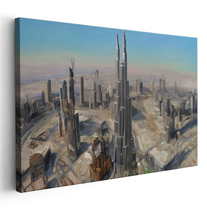 Urban Titans From Above: Aerial Cityscape of Towering Skyscrapers