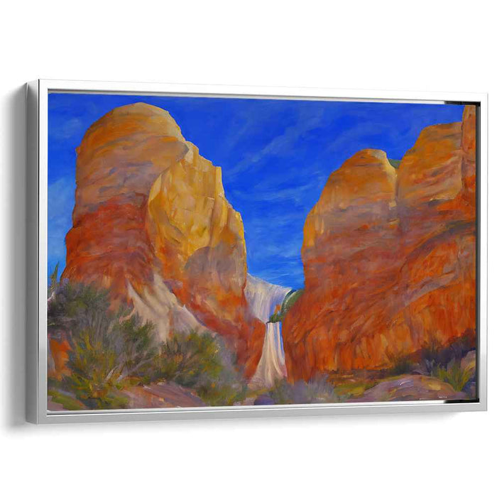 Majestic Canyon Falls: A Serene Landscape Canvas Art Print