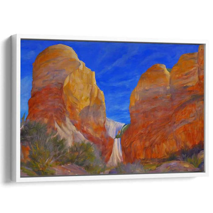 Majestic Canyon Falls: A Serene Landscape Canvas Art Print