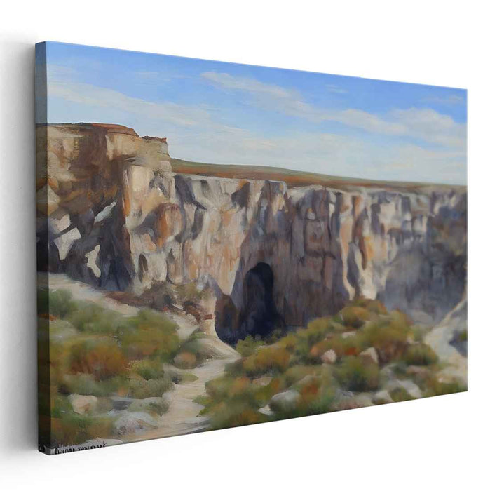 Whispers Of Grassland: Realist Landscape Canvas Art Print