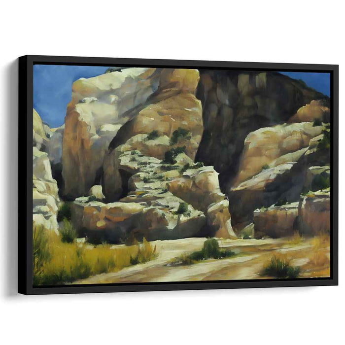 Majestic Rocky Landscape: Realistic Nature Canvas Art Print