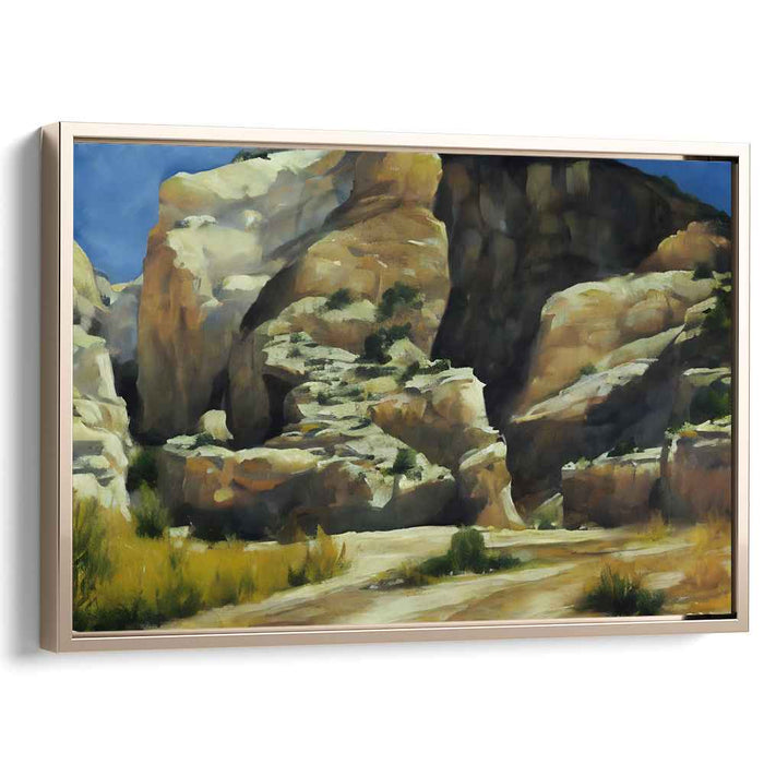 Majestic Rocky Landscape: Realistic Nature Canvas Art Print