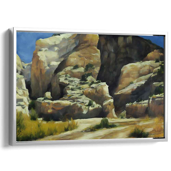 Majestic Rocky Landscape: Realistic Nature Canvas Art Print